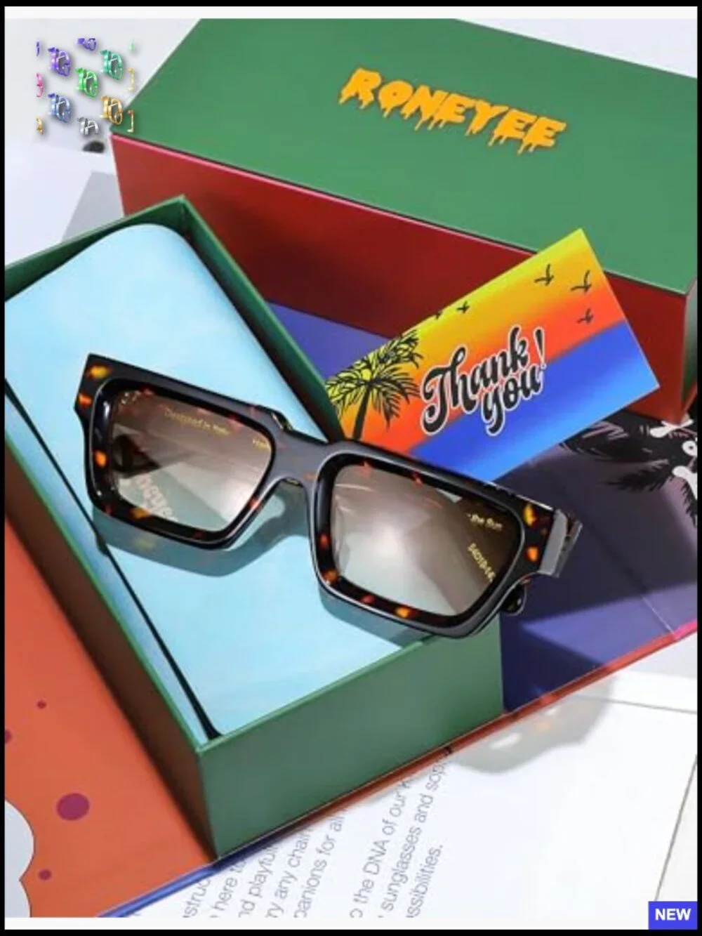 Retro Square Acetate Sunglasses UV Protection Trendy Unisex Stylish Frame